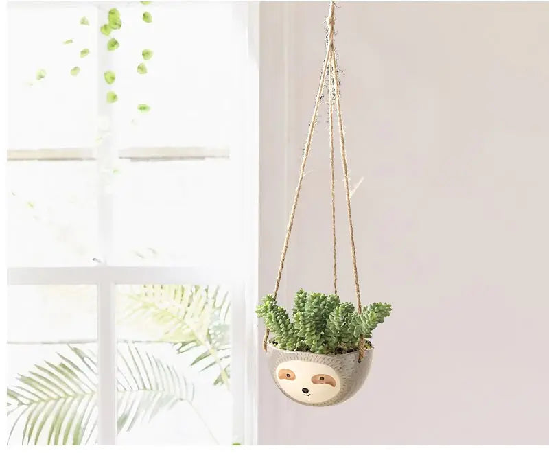 Earthly Ello Ceramic Hanging Animal Plant Pot - 1PC