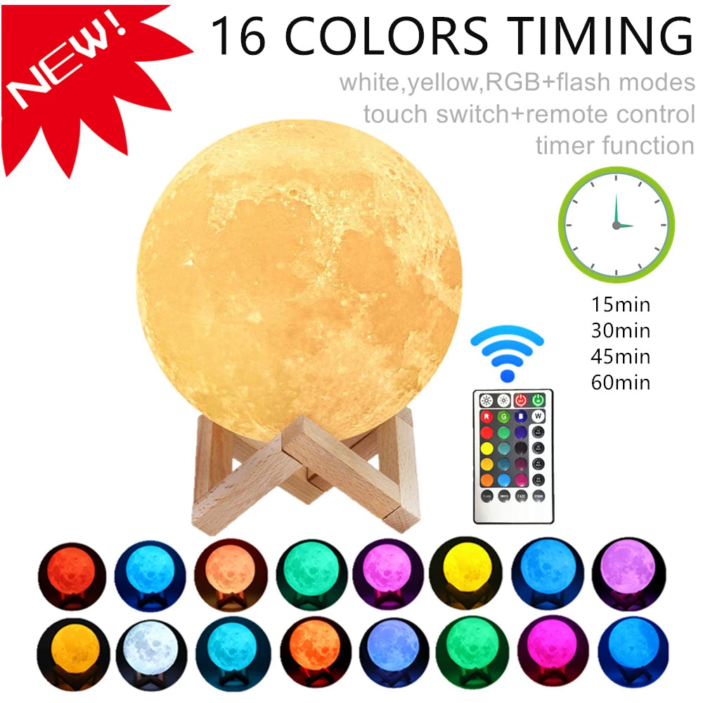 Earthly Ello Moon Lamp LED Night Light