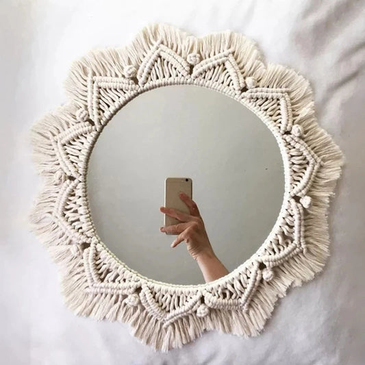 Earthly Ello Boho Macrame Decorative Mirror