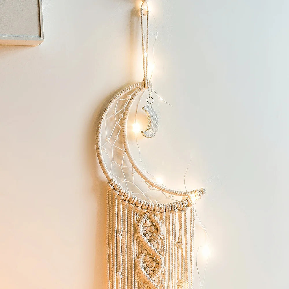 Earthly Ello Boho Macrame Dream Catcher Hanging Wall Tapestry