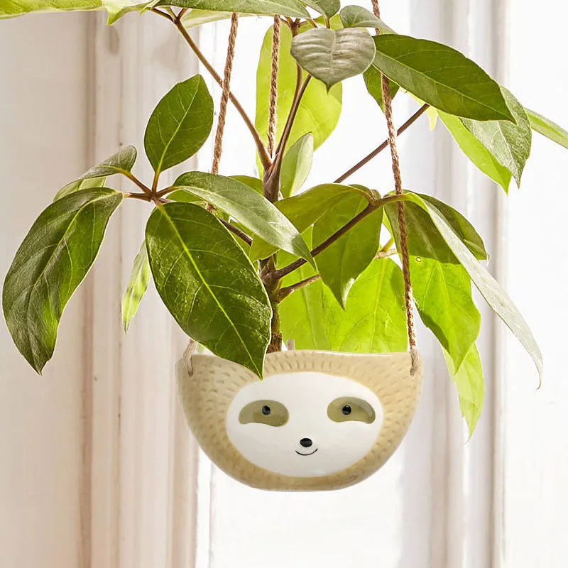 Earthly Ello Ceramic Hanging Animal Plant Pot - 1PC