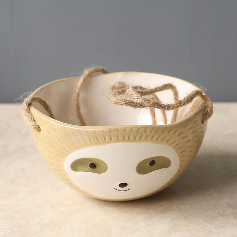 Earthly Ello Ceramic Hanging Animal Plant Pot - 1PC