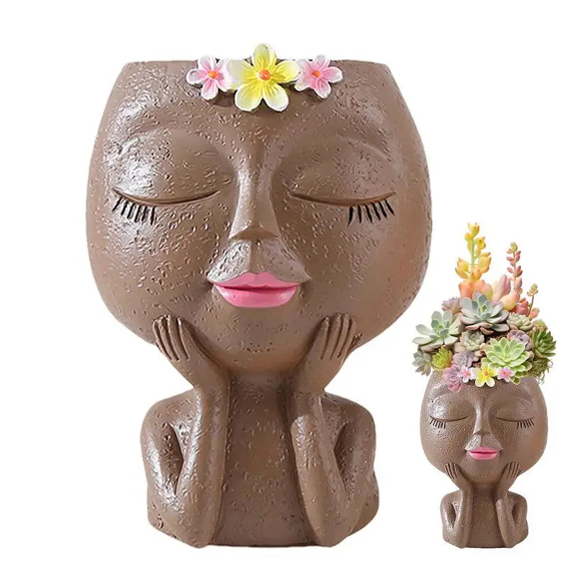 Earthly Ello Lovely Face Planter for Indoor and Outdoor Plants