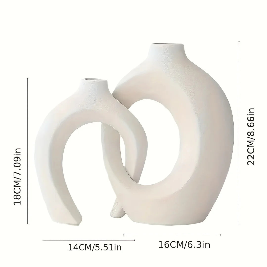 Earthly Ello Ceramic Vase Set of 2