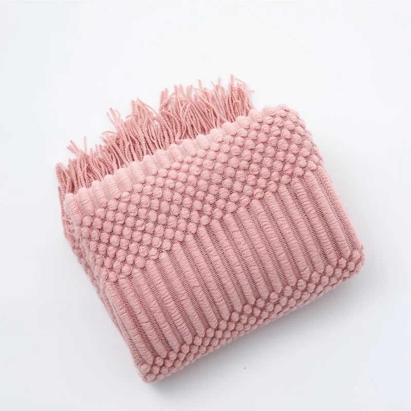 Earthly Ello Boho Waffle Knitted Blanket