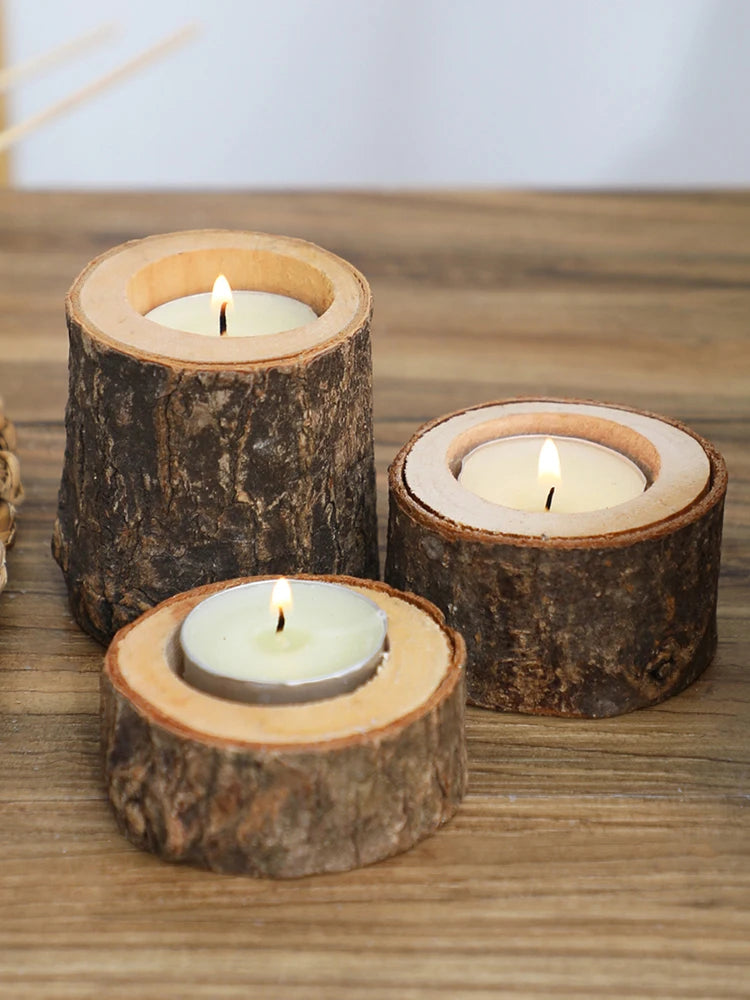 Earthly Ello Wooden Candle Holder