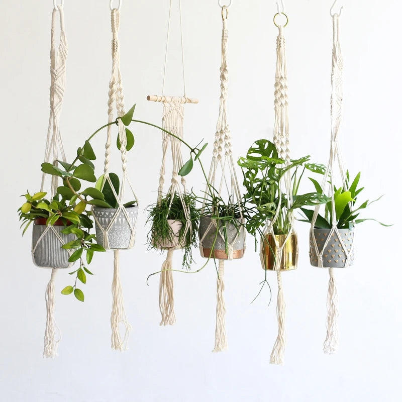 Earthly Ello Handmade Macrame Hanging Plant Pot Holder