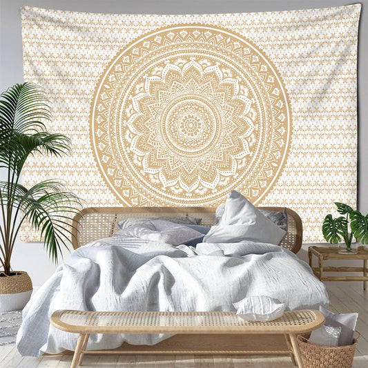 Earthly Ello Boho Striped Mandala Wall Tapestry