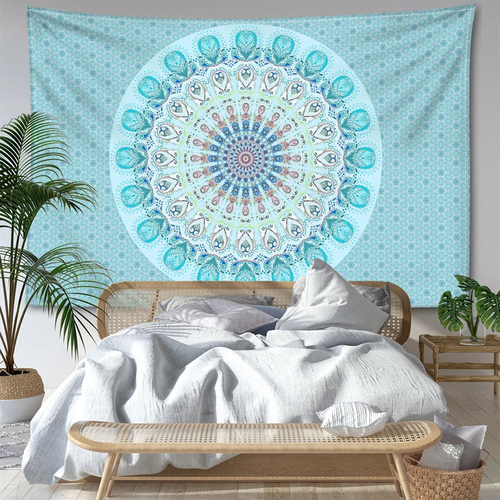 Earthly Ello Boho Striped Mandala Wall Tapestry