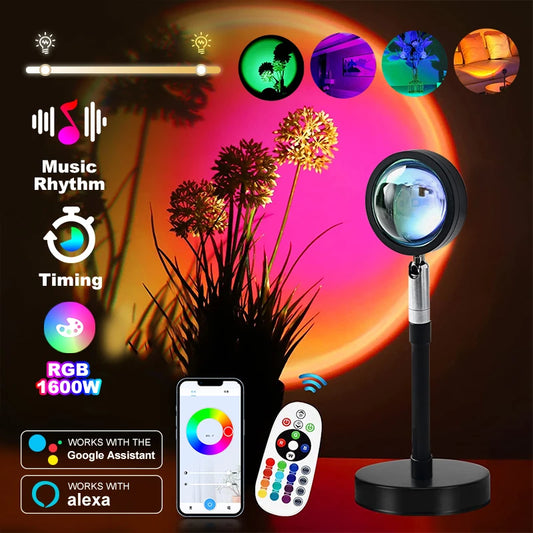 Earthly Ello LED Sunset Rainbow Lamp Projector With Bluetooth + Remote Control