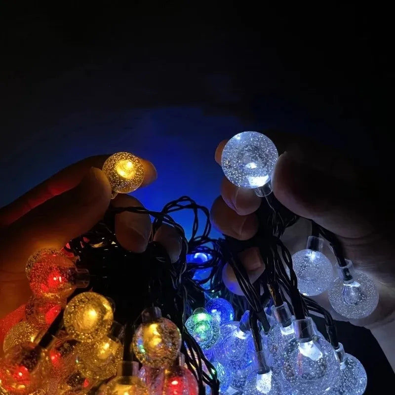 Earthly Ello Solar String Lights Outdoor 200 Led Crystal Globe Lights Waterproof Solar Fairy Lights