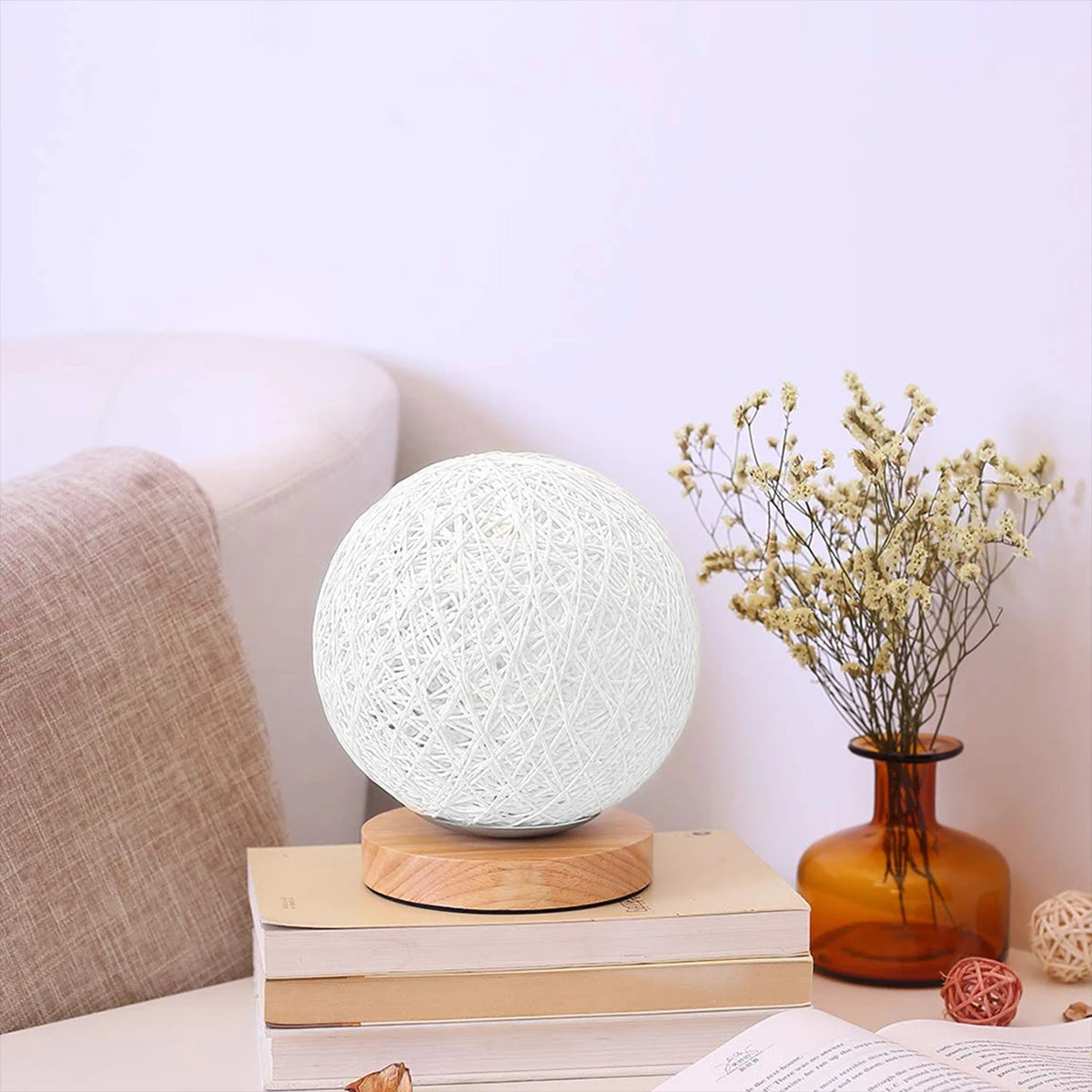 Earthly Ello LED Rattan Ball USB Night Light