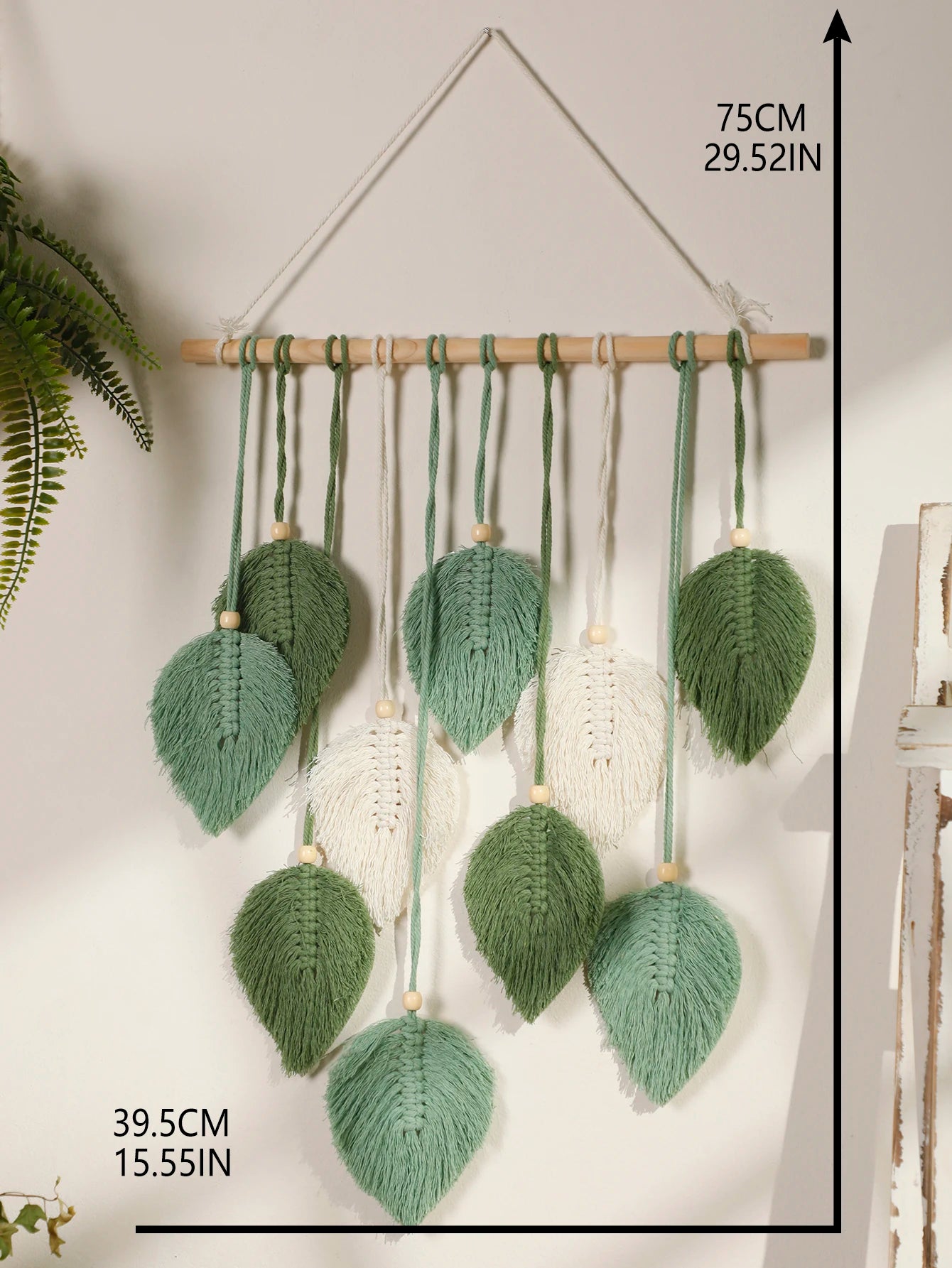 Earthly Ello Boho Leaf Macrame Hanging Wall Tapestry