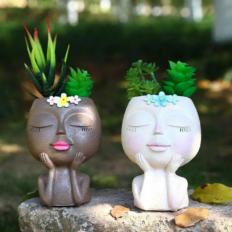 Earthly Ello Lovely Face Planter for Indoor and Outdoor Plants