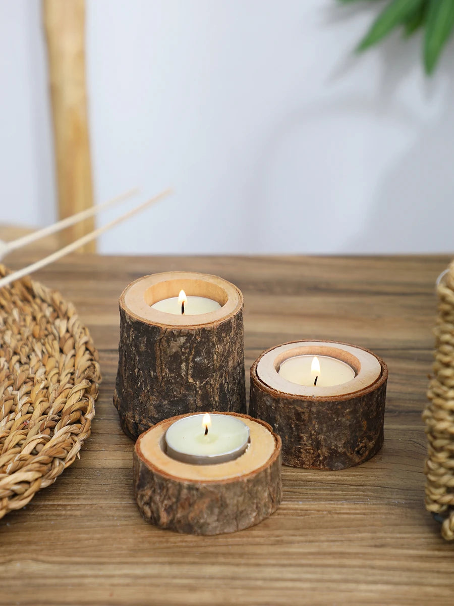 Earthly Ello Wooden Candle Holder