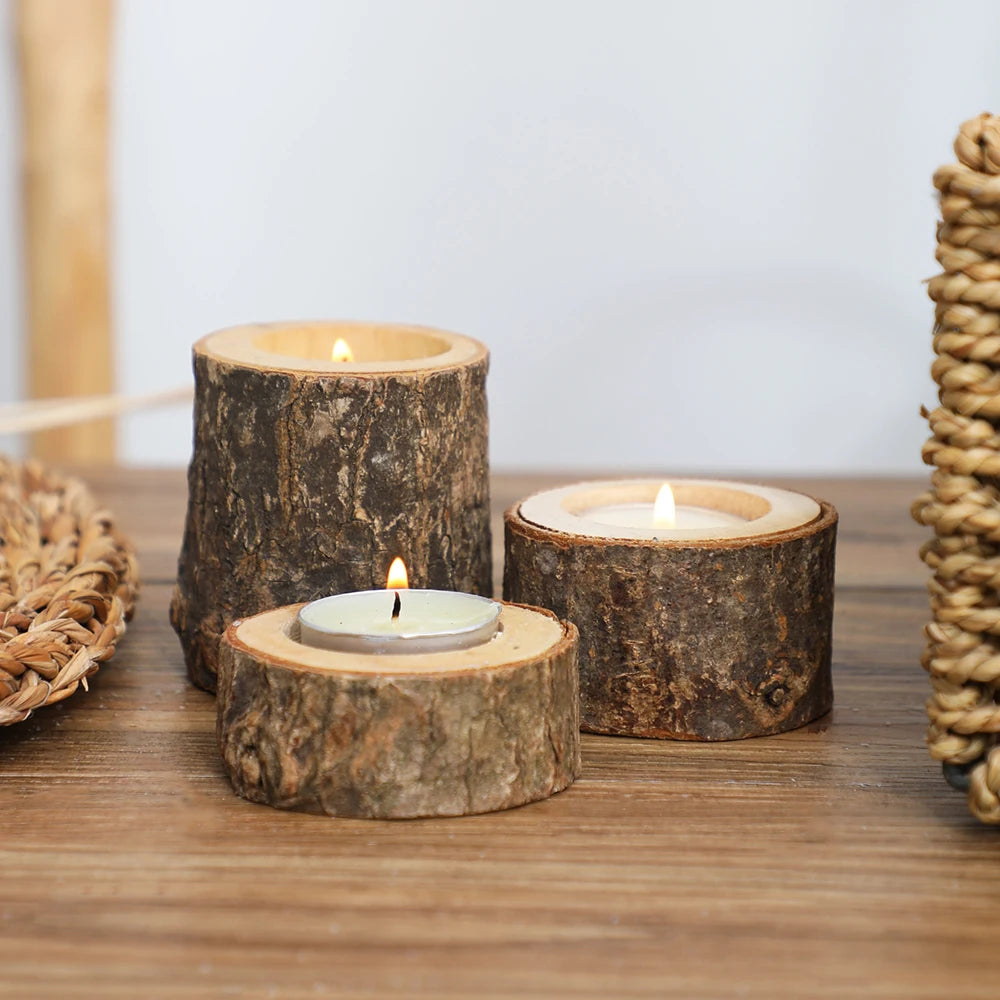 Earthly Ello Wooden Candle Holder