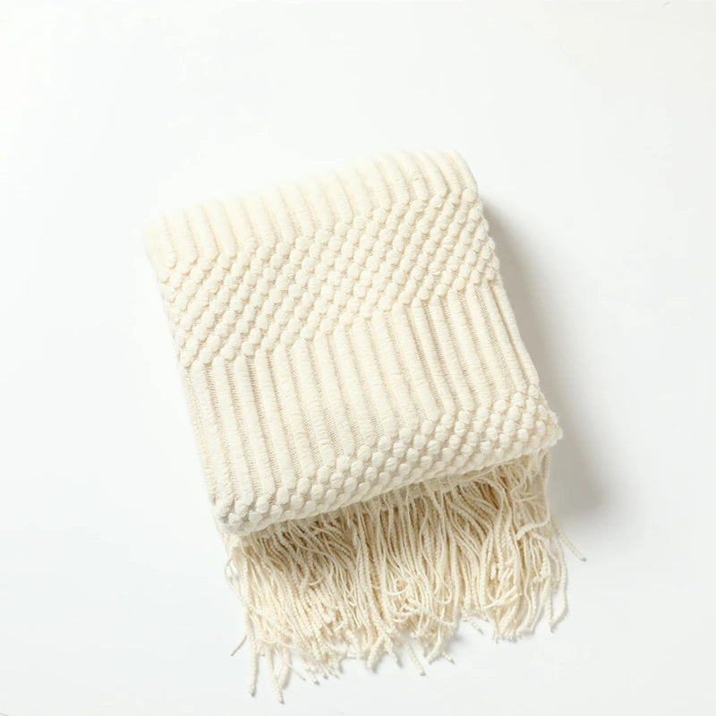 Earthly Ello Boho Waffle Knitted Blanket