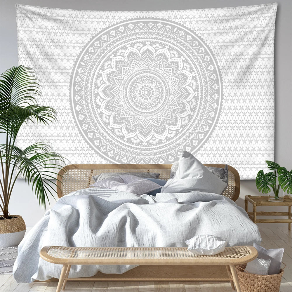 Earthly Ello Boho Striped Mandala Wall Tapestry