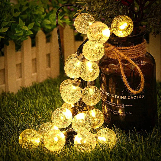 Earthly Ello Solar String Lights Outdoor 200 Led Crystal Globe Lights Waterproof Solar Fairy Lights